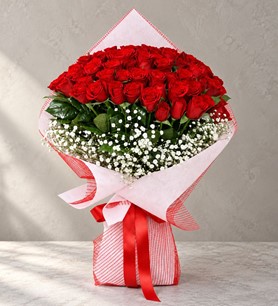 50 Kırmızı Gül Buketi 