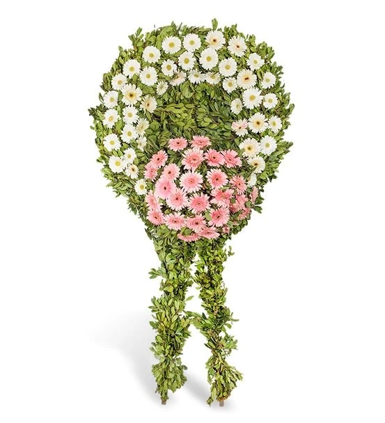 Pembe & Beyaz Gerbera Çelenk